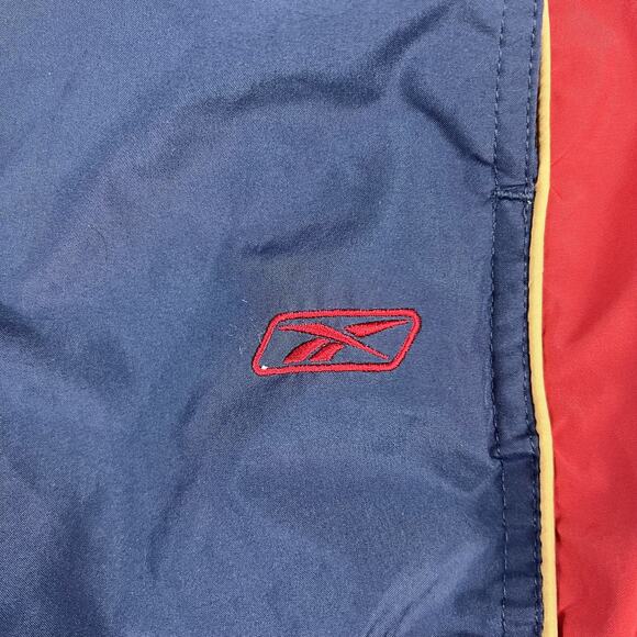 VTG Reebok Track Pants Mens XL Blue Windbreaker Jersey Lined Relaxed Tapered Y2K - Picture 3 of 11